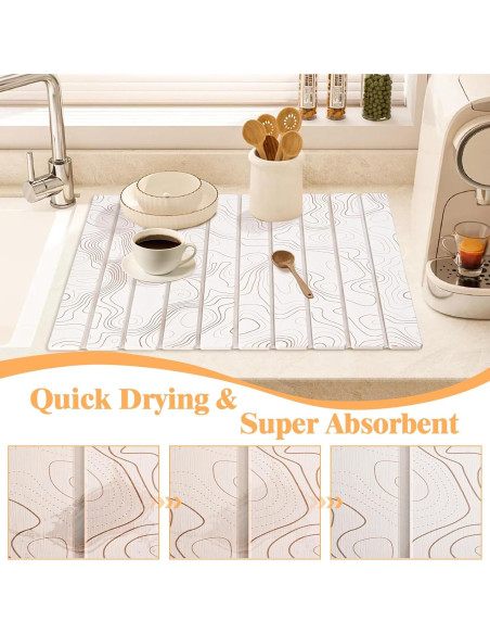 Alfombrilla de Secado de Piedra Diatomácea FVNANL 61x41 cm Blanca