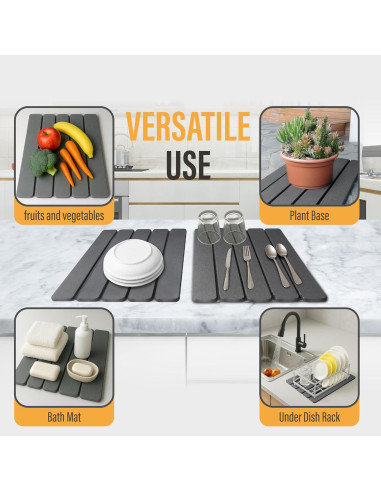 Alfombrilla de Secado Plegable VeriGoods 30x40cm Diatomita