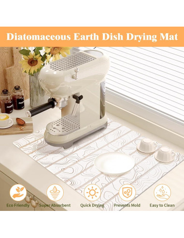 Alfombrilla de Secado de Piedra Diatomácea FVNANL 61x41 cm Blanca