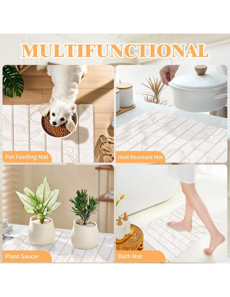 Alfombrilla de Secado de Piedra Diatomácea FVNANL 61x41 cm Blanca