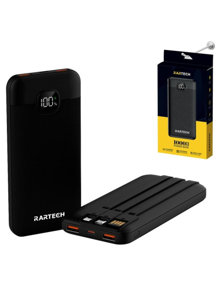 Cargador Portátil RARTECH 10000mAh Carga Rápida 22.5W USB-C