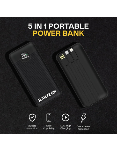 Cargador Portátil RARTECH 10000mAh Carga Rápida 22.5W USB-C