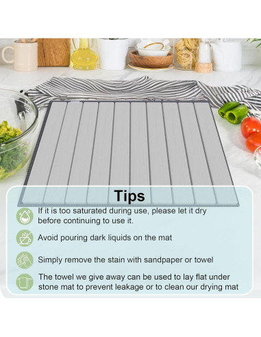 Alfombrilla de Secado de Piedra Diatomácea Cecnamt 61x40.6 cm