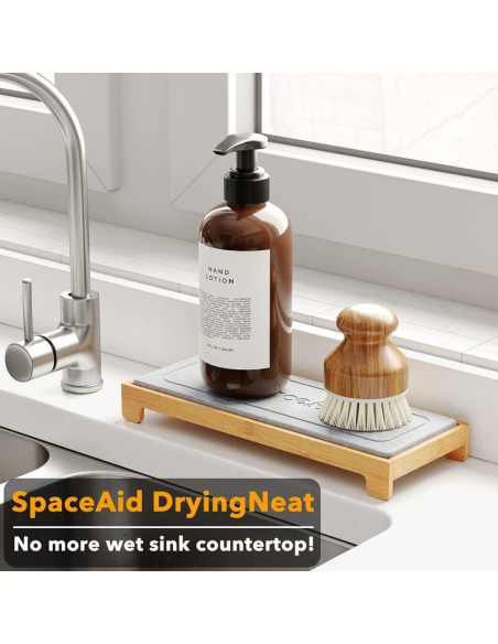 Caddy de Secado Rápido SpaceAid para Fregadero - Bambú Gris