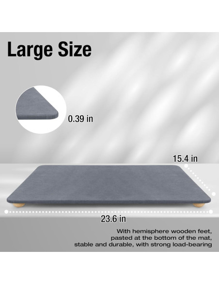 Alfombrilla de Secado de Piedra Diatomácea ZACELOVE 61x40.6cm