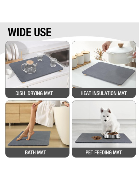 Alfombrilla de Secado de Piedra Diatomácea ZACELOVE 61x40.6cm