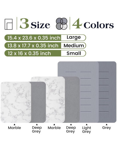 Alfombrilla de Secado de Piedra Diatomácea AOTASO 30x40 cm