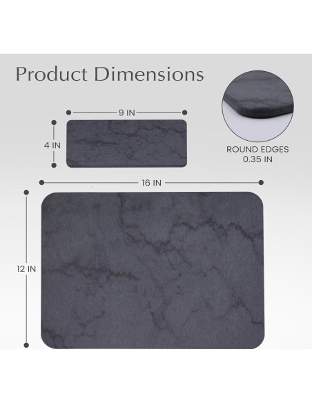 Alfombrilla de Secado de Piedra 40x30 cm Antideslizante J.B.