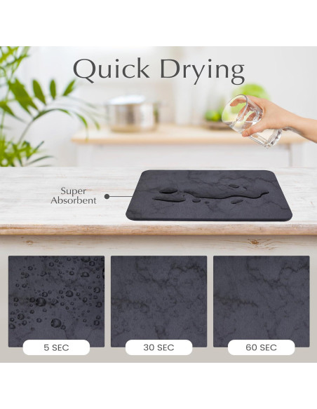 Alfombrilla de Secado de Piedra 40x30 cm Antideslizante J.B.