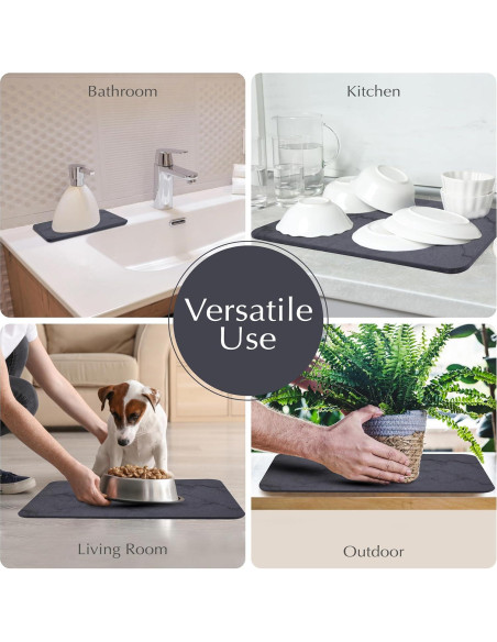 Alfombrilla de Secado de Piedra 40x30 cm Antideslizante J.B.