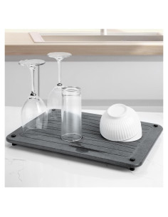 Alfombrilla de Secado de Piedra Diatomácea ANYEEK 40x30 cm Gris