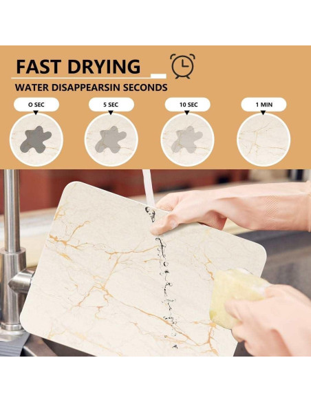 Alfombrilla de Secado de Piedra NORADAS 40.64x30.48cm Antideslizante