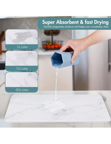 Tapete de Secado de Platos Indus Saim 40x30 cm Mármol