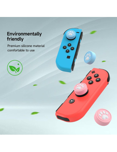 Tapas de Agarre JINGDU para Joy-Con Switch Rosa 4 Piezas