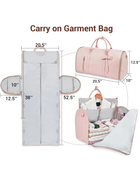 Bolsa de Ropa de Viaje STHMEOOHT Rosa 52.1x25.4x31.8 cm