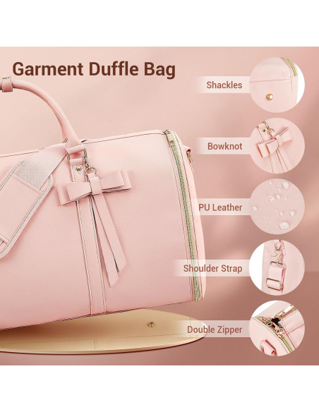 Bolsa de Ropa de Viaje STHMEOOHT Rosa 52.1x25.4x31.8 cm