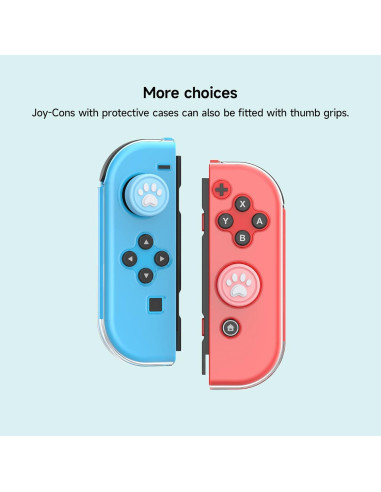 Tapas de Agarre JINGDU para Joy-Con Switch Rosa 4 Piezas