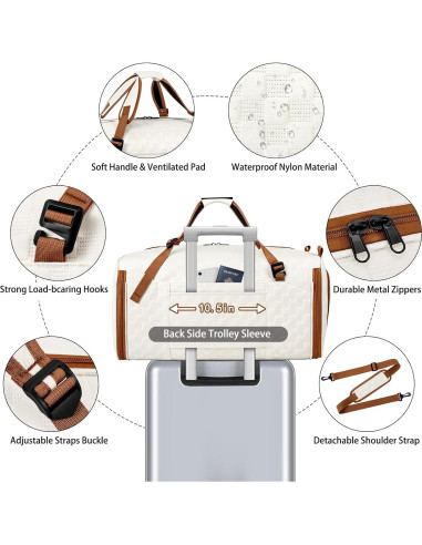 Bolsa de Duffle Convertible IBFUN 4 en 1 50L con Compartimento para Zapatos