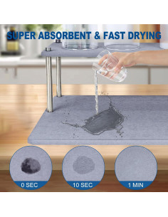 Alfombrilla de Secado de Piedra EOZAIYO 39.9x30 cm Antideslizante 2