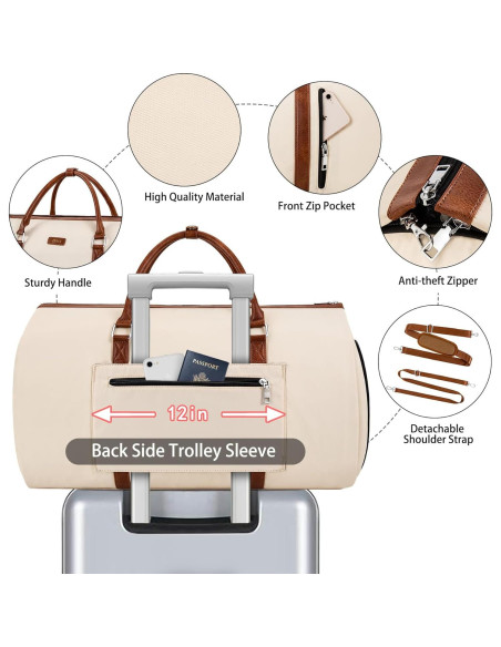 Bolsa de viaje convertible TIBES 4 en 1 para ropa y aseo Bolsa de viaje convertible TIBES 4 en 1 para ropa y aseo