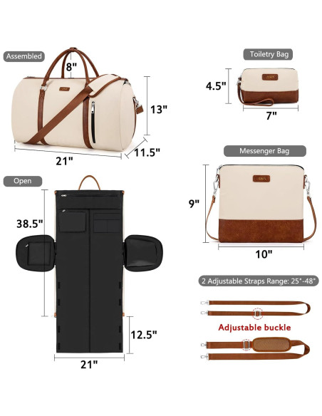 Bolsa de viaje convertible TIBES 4 en 1 para ropa y aseo Bolsa de viaje convertible TIBES 4 en 1 para ropa y aseo