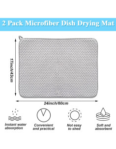 Paquete de 2 Tapetes de Secado de Microfibra 61x43 cm Meirrnyyu 2