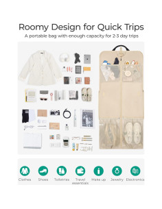 Bolsa de Ropa para Viaje BAGSMART Beige 55.88x44.96cm 2