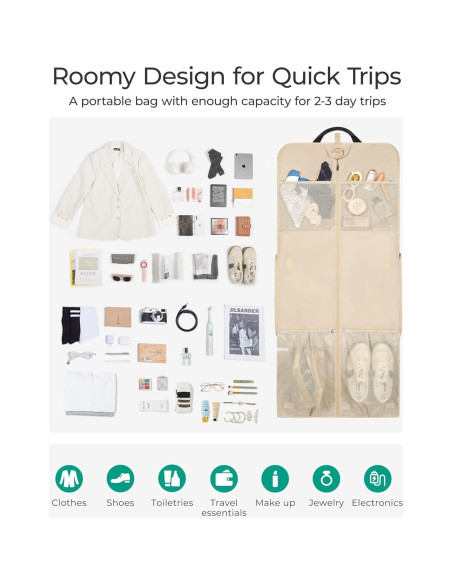 Bolsa de Ropa para Viaje BAGSMART Beige 55.88x44.96cm