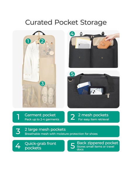 Bolsa de Ropa para Viaje BAGSMART Beige 55.88x44.96cm