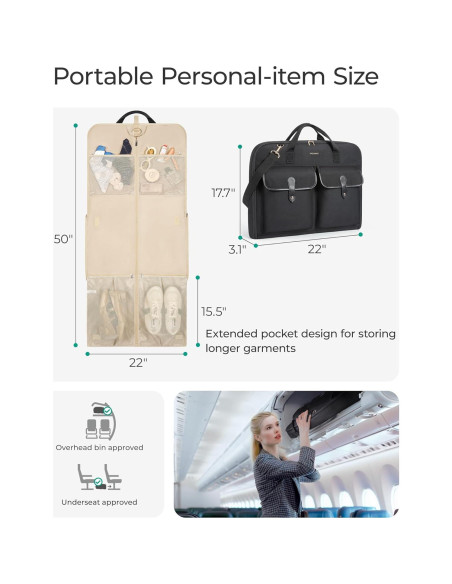 Bolsa de Ropa para Viaje BAGSMART Beige 55.88x44.96cm