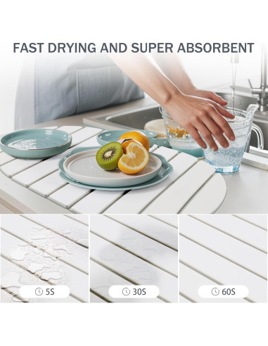 Alfombrilla de Secado Grande FloVogue 60x40 cm Diatomita