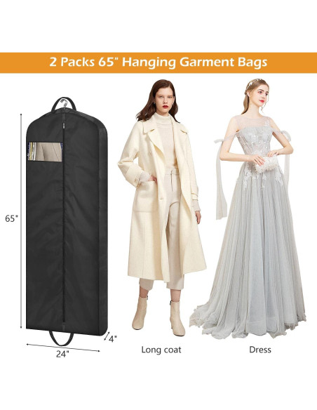 Bolsas de Ropa Larga MISSLO 165 cm Impermeables 2 Paquetes
