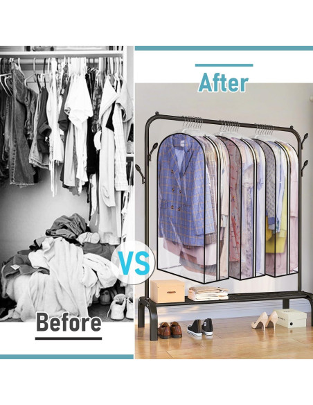 Bolsas de Ropa Colgantes MISSLO 40" con Abertura Clara - 3 Piezas Bolsas de Ropa Colgantes MISSLO 40" con Abertura Clara - 3 Piezas