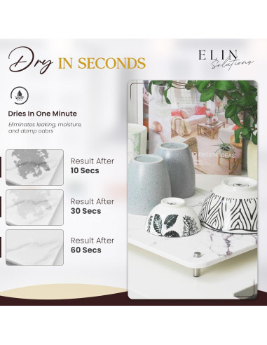 Piedra de Secado Diatomácea Elin Solutions 39.9x30cm Gris
