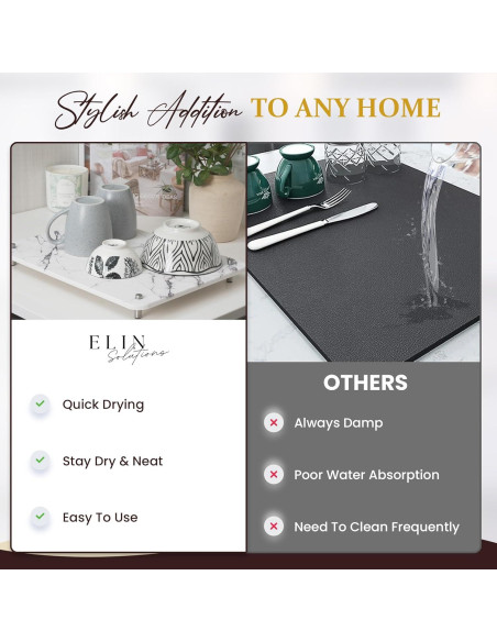 Piedra de Secado Diatomácea Elin Solutions 39.9x30cm Gris