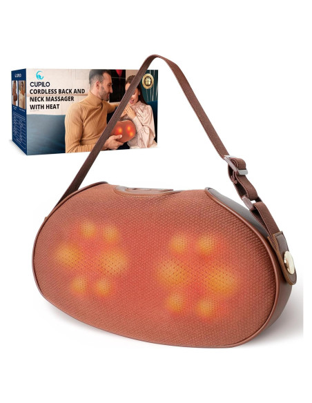 Cojín de Masaje Shiatsu Inalámbrico CuPiLo con Calor 36.4cm