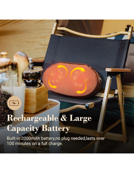 Cojín de Masaje Shiatsu Inalámbrico CuPiLo con Calor 36.4cm