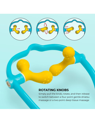 Masajeador de Cuello Shiatsu Lindo - 4 Perillas Ajustables