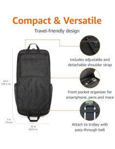 Bolsa de viaje Amazon Basics para trajes y vestidos 109.2 cm negra 2
