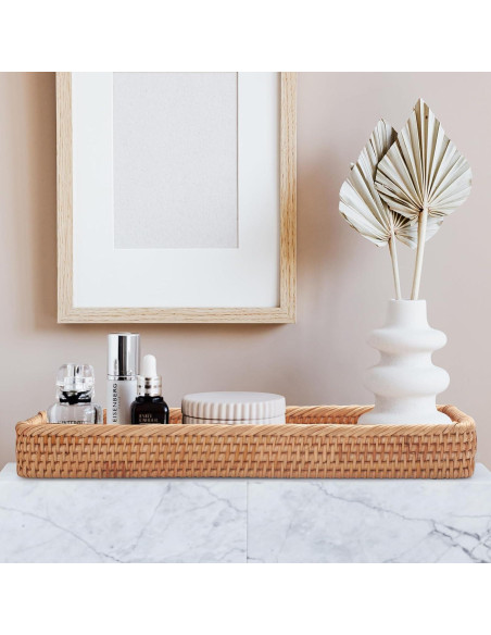 Bandeja de baño DECRAFTS de ratán natural 41.5x15.5x5 cm