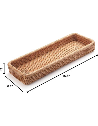 Bandeja de baño DECRAFTS de ratán natural 41.5x15.5x5 cm