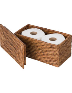 Caja de Almacenamiento Rectangular Kouboo de Ratan Miel 30.48cm 2