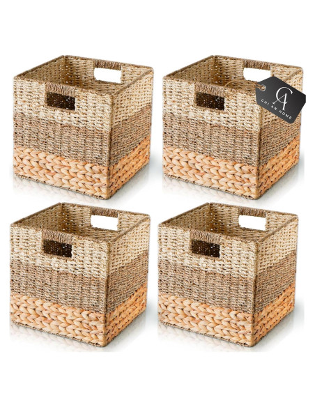 Cestas de Almacenamiento de Mimbre Chi An Home 26.7cm - Paquete de 4 Cestas de Almacenamiento de Mimbre Chi An Home 26.7cm - Paquete de 4