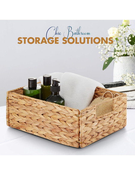 Cestas de Almacenamiento BLUEWEST - Juego de 6 de Jacinto de Agua Cestas de Almacenamiento BLUEWEST - Juego de 6 de Jacinto de Agua