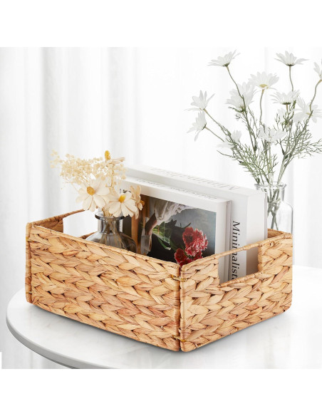 Cestas de Almacenamiento BLUEWEST - Juego de 6 de Jacinto de Agua Cestas de Almacenamiento BLUEWEST - Juego de 6 de Jacinto de Agua