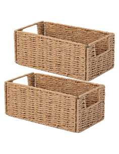 Juego de 2 Cestas de Almacenamiento Vagusicc de Mimbre Natural