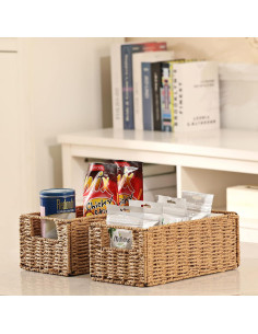 Juego de 2 Cestas de Almacenamiento Vagusicc de Mimbre Natural 2