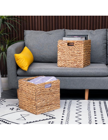 Cesta de Almacenamiento Plegable CXQCMUYE 30.48 cm Mimbre