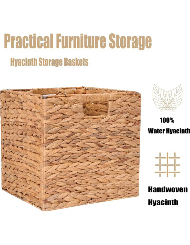 Cesta de Almacenamiento Plegable CXQCMUYE 30.48 cm Mimbre