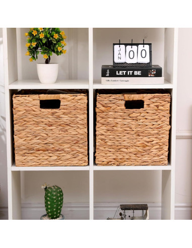 Cesta de Almacenamiento Plegable CXQCMUYE 30.48 cm Mimbre